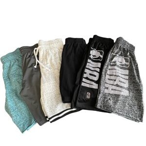 SET of 6 boys youth teens sports shorts NBA, Under Armour, Jordan Sz M